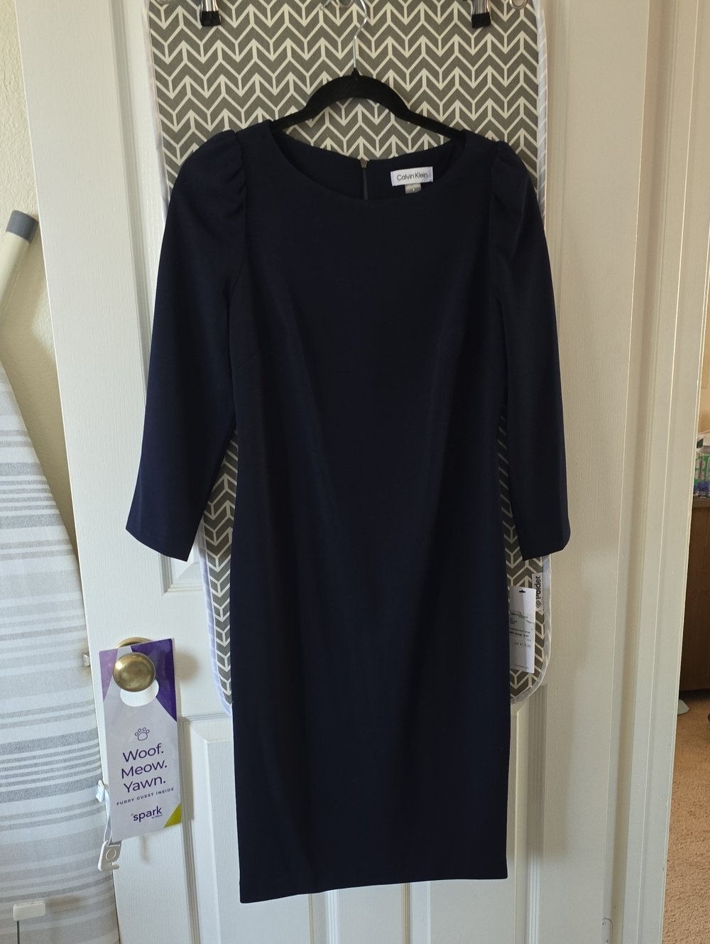 Calvin Klein Dark Navy Midi Sheath Dress